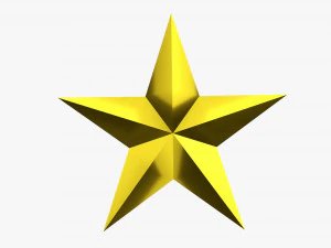Christmas Gold Star 02 3D Model