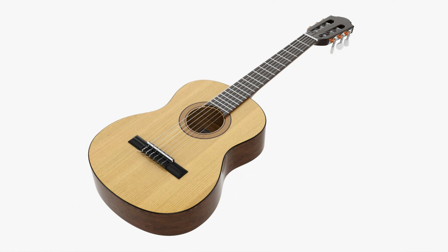 Classic Acoustic Guitar 01 3D Model .c4d .max .obj .3ds .fbx .stl .blend