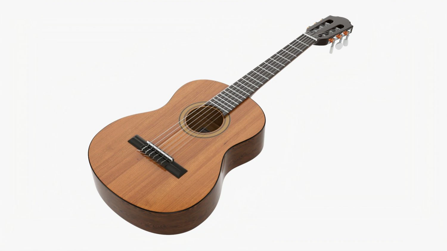 Classic Acoustic Guitar 02 3D Model .c4d .max .obj .3ds .fbx .stl .blend 