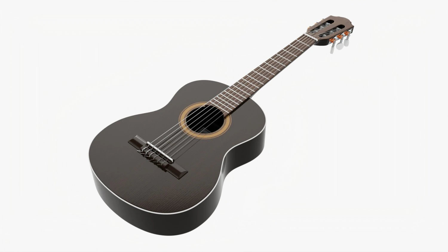 Classic Acoustic Guitar 03 3D Model .c4d .max .obj .3ds .fbx .stl .blend 
