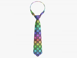Classic Necktie 02 Blue 3D Model