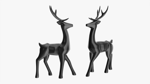 Decorative Black Reindeer 3D Model .c4d .max .obj .3ds .fbx .stl .blend 