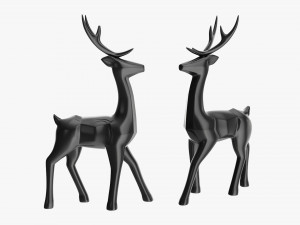 Decorative Black Reindeer 3D Model