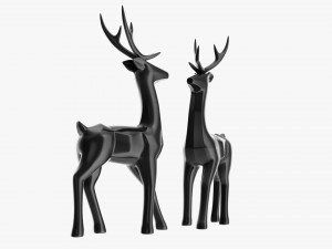 Decorative Black Reindeer 3D Model