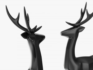 Decorative Black Reindeer 3D Model