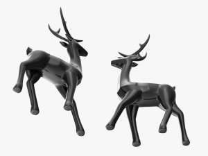 Decorative Black Reindeer 3D Model
