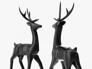 Decorative Black Reindeer 3D Model