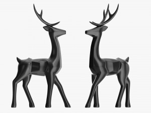 Decorative Black Reindeer 3D Model