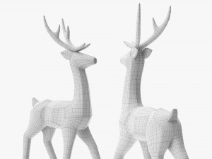 Decorative Black Reindeer 3D Model