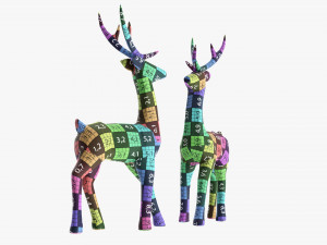 Decorative Black Reindeer 3D Model