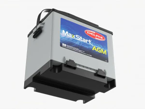 Delphi Maxstart Agm Car Battery 3D Model
