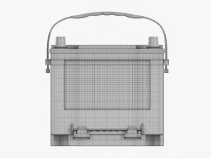 Delphi Maxstart Agm Car Battery 3D Model