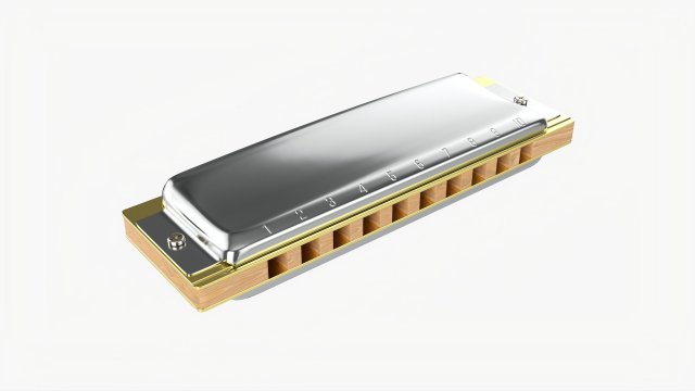 Diatonic Harmonica 3D 모델 .c4d .max .obj .3ds .fbx .stl .blend 