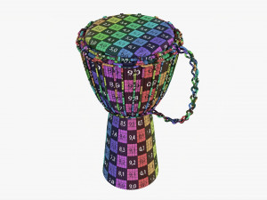 Djembe Percussion Instrument 3D Model