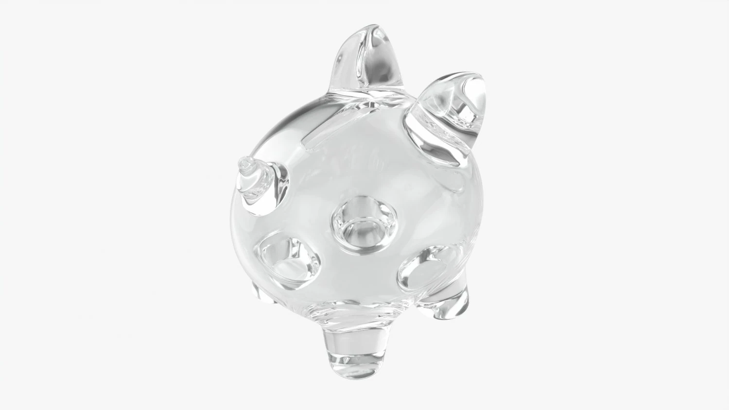 Glass Piggy Money Bank 3D Model .c4d .max .obj .3ds .fbx .stl .blend 
