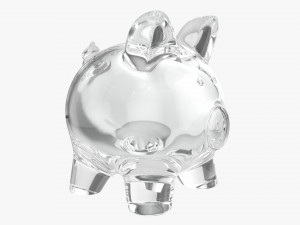 Glass Piggy Money Bank Model 3D