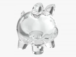 Glass Piggy Money Bank 3D Model