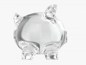 Glass Piggy Money Bank Model 3D