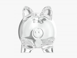 Glass Piggy Money Bank Model 3D