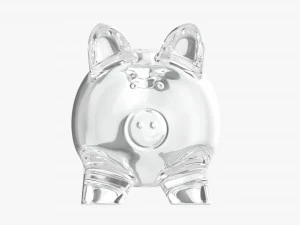 Glass Piggy Money Bank 3D Model
