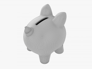 Glass Piggy Money Bank Model 3D