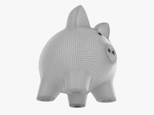 Glass Piggy Money Bank Model 3D
