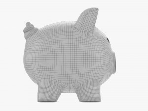Glass Piggy Money Bank Model 3D