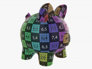 Glass Piggy Money Bank Model 3D