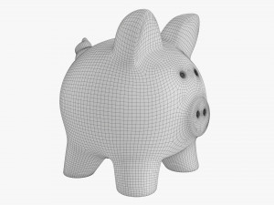 Glass Piggy Money Bank With Coins 3D मॉडल
