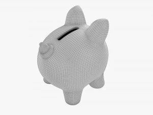 Glass Piggy Money Bank With Coins 3D Model