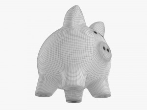 Glass Piggy Money Bank With Coins 3D मॉडल