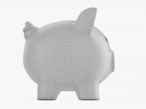 Glass Piggy Money Bank With Coins 3D मॉडल