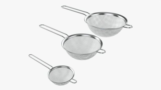 Mesh Strainer Set 3D Model .c4d .max .obj .3ds .fbx .lwo .lw .lws