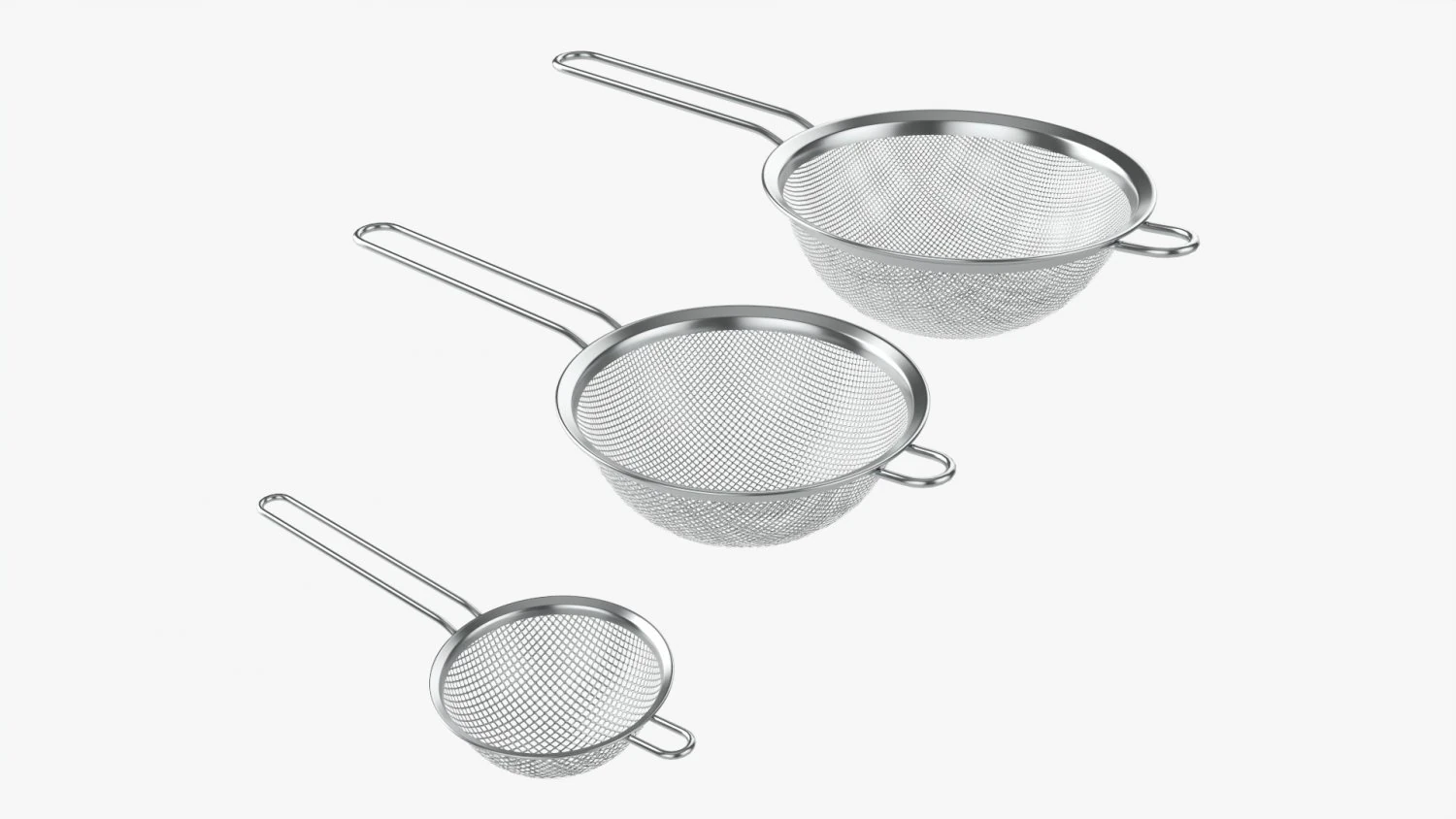 Mesh Strainer Set 3D Model .c4d .max .obj .3ds .fbx .stl .blend 