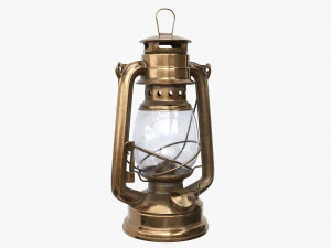 Oude metalen petroleumlamp 01 3D Model