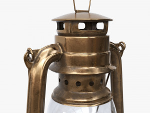 Old Metal Kerosene Lamp 01 3D Model