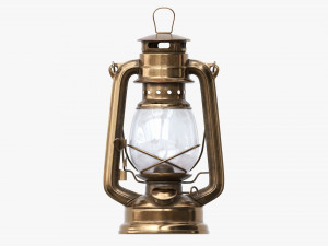 Old Metal Kerosene Lamp 01 3D Model