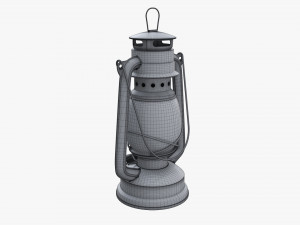 Old Metal Kerosene Lamp 01 3D Model
