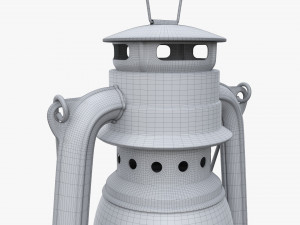 Old Metal Kerosene Lamp 01 3D Model