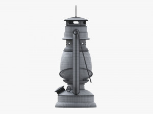 Old Metal Kerosene Lamp 01 3D Model