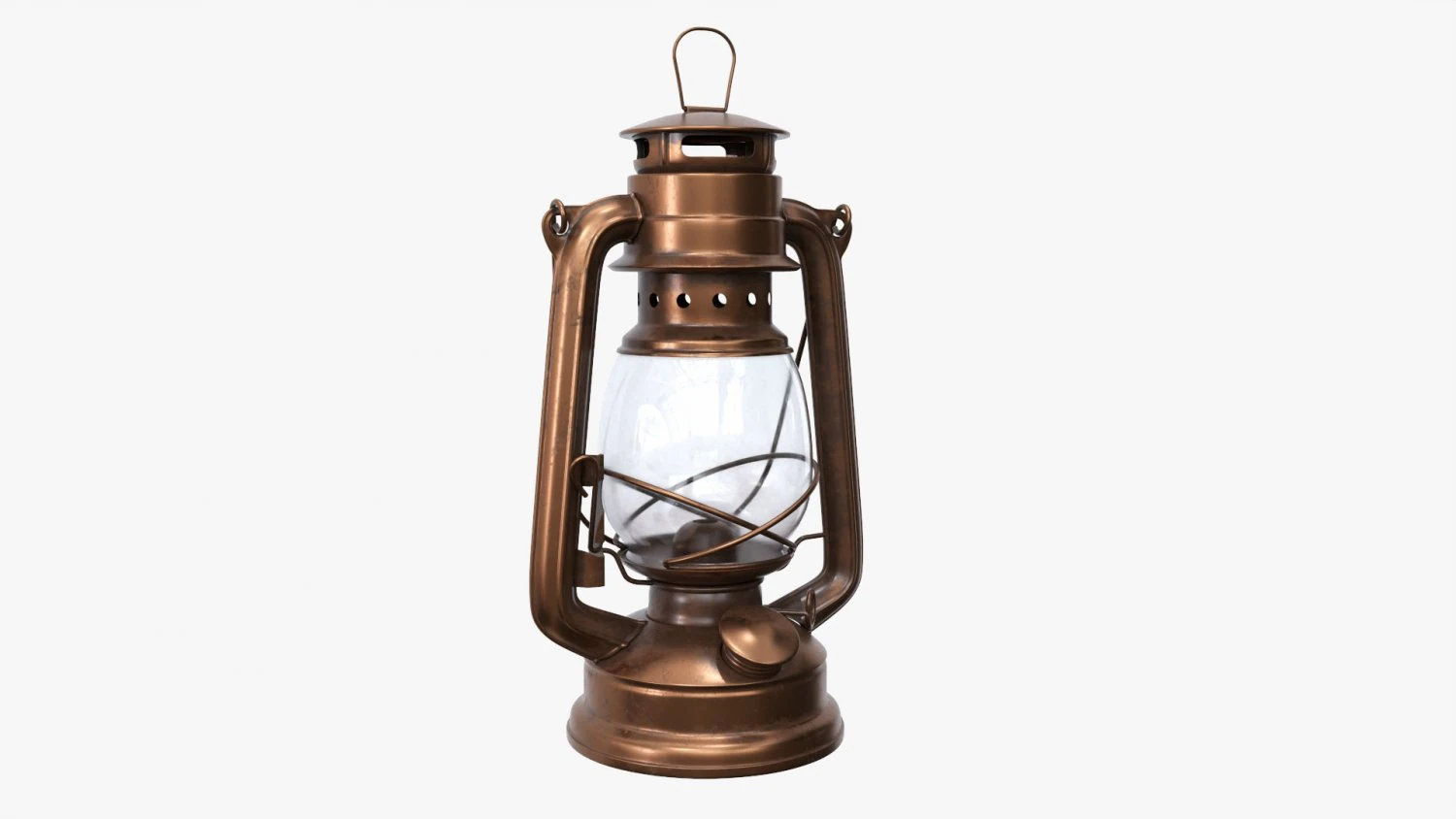 Old Metal Kerosene Lamp 02 3D Model .c4d .max .obj .3ds .fbx .stl .blend 