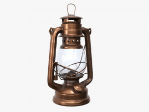 Old Metal Kerosene Lamp 02 3D Model
