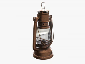 Old Metal Kerosene Lamp 02 3D Model