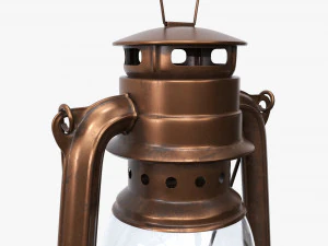 Old Metal Kerosene Lamp 02 3D Model