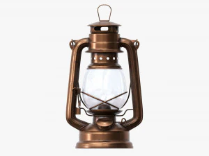 Old Metal Kerosene Lamp 02 3D Model