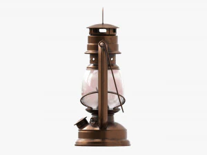 Old Metal Kerosene Lamp 02 3D Model