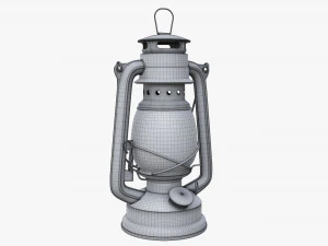 Old Metal Kerosene Lamp 02 3D Model