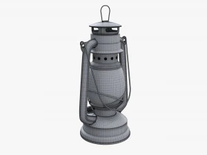 Old Metal Kerosene Lamp 02 3D Model
