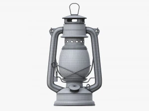 Old Metal Kerosene Lamp 02 3D Model