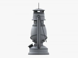 Old Metal Kerosene Lamp 02 3D Model